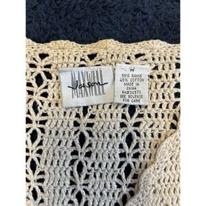 Jason Maxwell Lace Long Sleeve Sweater Size M Ramie/cotton Blend